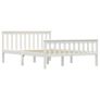 Bed Frame with 2 Drawers White Solid Pine Wood 140x200 cm Image 3