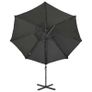 Cantilever Umbrella with Pole and LED Lights Anthracite 300 cm Image 6