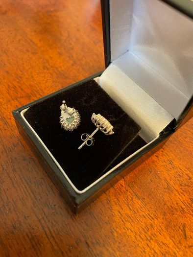 Stunning pair of White Opal Stud Earrings