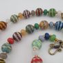 Antique Venetian Style MultiColor Stripe`Pattern Glass Beads Necklace Image 3
