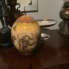 Ostrich egg painted