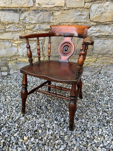 Victorian Elm & Beech Windsor Armchair.