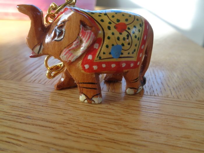 Hand Painted Elephant Key Ring for Sale