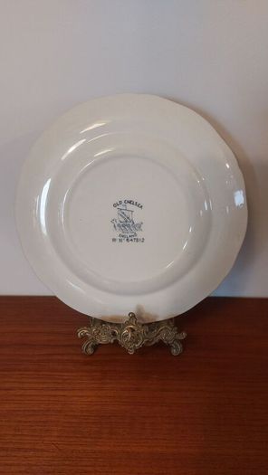 Fabulous Antique Blue and White 9 Inch Breakfast Plate By Furnivals Limited, in the Popular "Old Chelsea" Pattern Circa 1915+