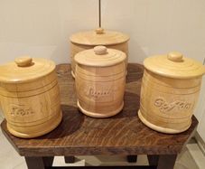 Tea, Sugar, Coffee and Biscuit Barrel