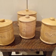 Tea, Sugar, Coffee and Biscuit Barrel