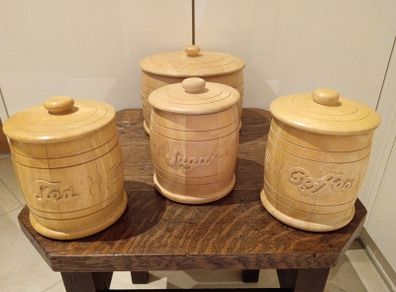 Tea, Sugar, Coffee and Biscuit Barrel