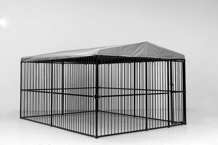 Covered Steel Bar Dog Run 3m X 3m X 22m Walk In Dog Run For Outdoor ...