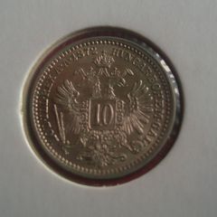 Austria 1872 Silver 10 Kreuezer