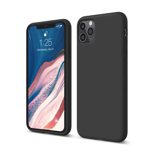 Liquid Silicone Case For iPhone 11 Pro Max Luxury Thin Soft Phone Cover New Black - FHT1IP11PMLK