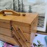 Vintage Wooden Sewing Box Image 3