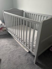 Grey Cot with Mattress
