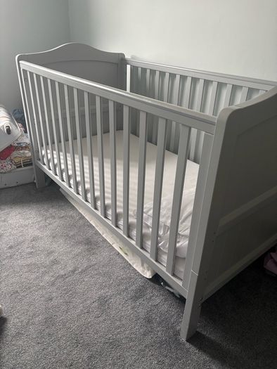 Grey Cot with Mattress