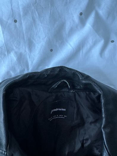 Stradivarius Black Faux Leather Biker Jacket Size S