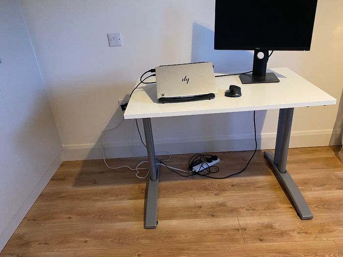 Computer Desk White and Grey
