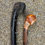 Black thorn and Hazel walking sticks X2 Image 2