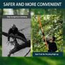 Manual Pole Saw, 7.3-27 ft Extendable Tree Pruner, Sharp Steel Blade and Scissors High Branches Trimming, Branch Trimmer with Lightweight 8 Fiberglass Handles Image 4