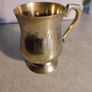Vintage Engraved Brass Metal Cup Mug Wine Glass Made in India Image 4