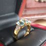 18 Ct Gold ring  with 1.35 carat Aquamarine Gem stone and diamonds Image 3