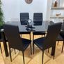 Table and 6 chairs black Image 4