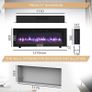 50"/127cm Electric Fireplace, Wall Mounted, Recessed, 9 Colour Flame Effect, Media Wall Compatible, 900W - 1800W Heater, Remote Control Image 3