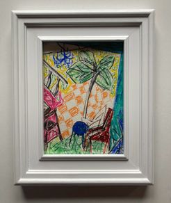 Original art framed original art Acrylic painting drawing framed holiday feel art Irish art