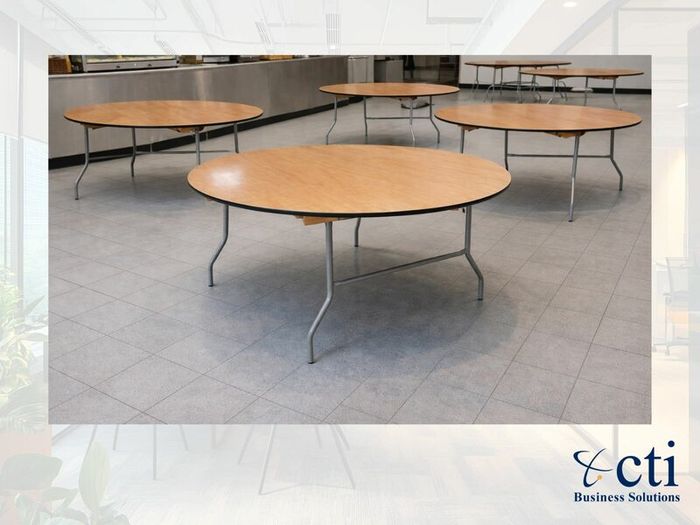 NEW 1.8M Round Office/Canteen Tables X 3