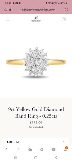 Madison Avenue 9ct Yellow Gold Diamond Band Ring