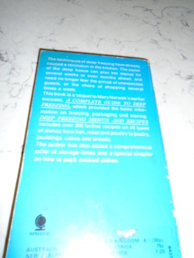 Vintage Deep Freezing Menus & Recipes Book for Sale