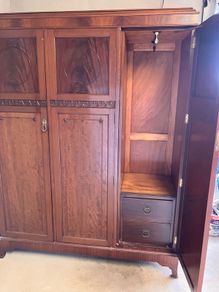 Antique Solid Mahogany 3 Door Wardrobe