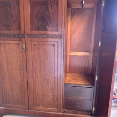 Antique Solid Mahogany 3 Door Wardrobe