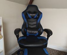 ELECWISH Gaming Chair with Footrest Black & Blue