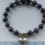 Trink "Black Pearl Heart" Bracelet, 925 Sterling Silver. Image 2