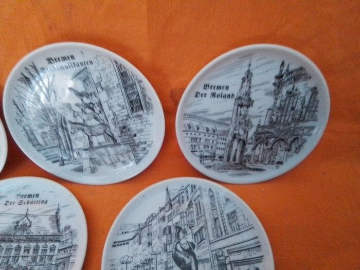 Six Winterling China Coasters/Nibbles Dishes