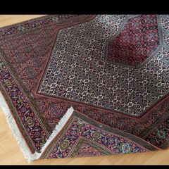 Stunning 300cm x 200cm Persian Bidjar Green Colours Hand Knotted Rug Carpet