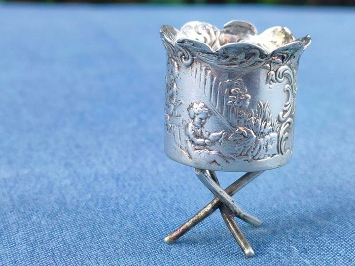 Miniature 19th century 800 silver chalice