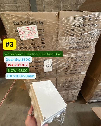1600 x Waterproof Electrical Junction Boxes 100x100x70mmv