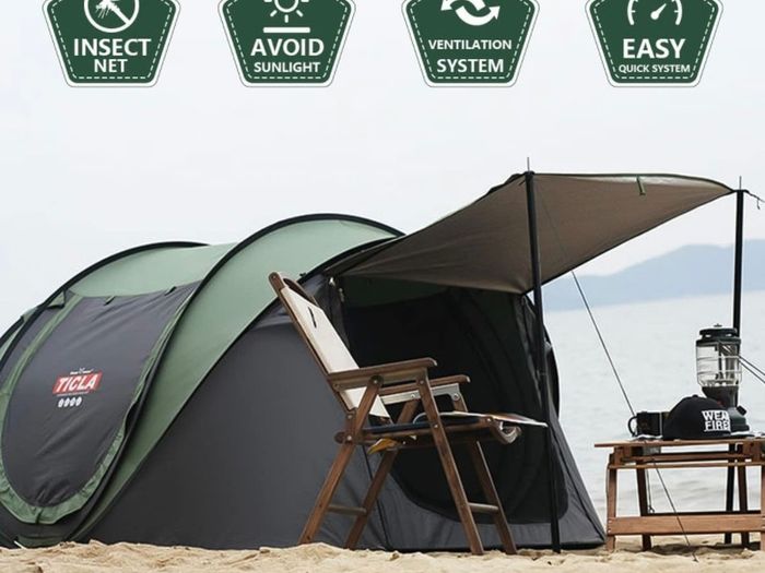 Automatic Camping Outdoor Pop-up Tent for Waterproof Quick-Opening Tents 4 Person Canopy with Carrying Bag Easy to Set up MULTIPLE COLOURS AVAILABLE, SEE PHOTOS (FREE POSTAGE)