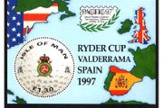 1997 Isle of Man Ryder Cup Valderrama Spain 1997 Commemorative Stamp Miniature Sheet Mint Never Hinged (MNH)