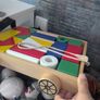 IKEA MULA wooden building blocks and pull wagon Image 4