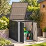 Lockable Steel Garden Storage Box  Black Outdoor Storage with Deadbolt Lock Image 4
