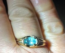 Beautiful 9k gold blue topaz ring