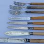 Antique Silver Plated Bone Handled Fish Knives/Forks  1800s (partly Sterling Silver) Image 6