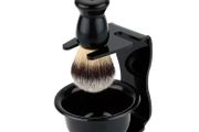 Shaving Brush + Soap Bowl + Razor Holder Brush Stand Set Classic Shaving Kit