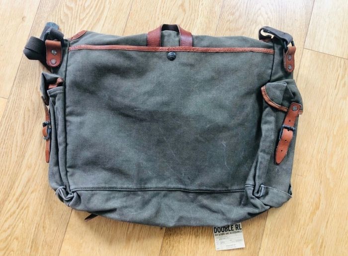 Rrl Double Ralph Lauren Army Canvas Leather Bag Rare!