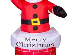 Christmas Inflatable Santa Claus Decoration Outdoor Indoor with LED Light Up Home Garden Lawn Yard Party 7Ft (FREE POSTAGE)