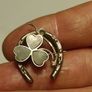 1907 Sterling Silver Horse Shoe and Shamrock Brooch Image 4