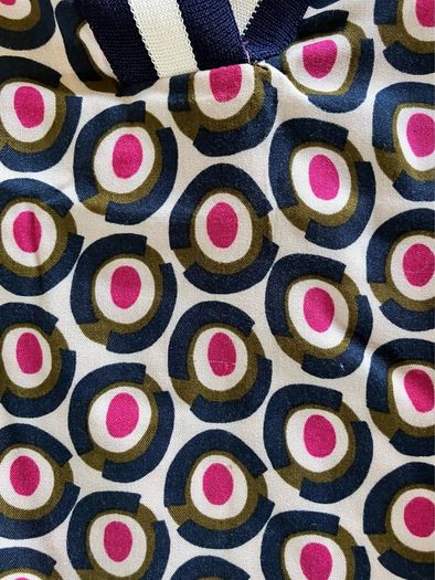 Size 12/14 Navy & Cream Dress by Milano, Italy