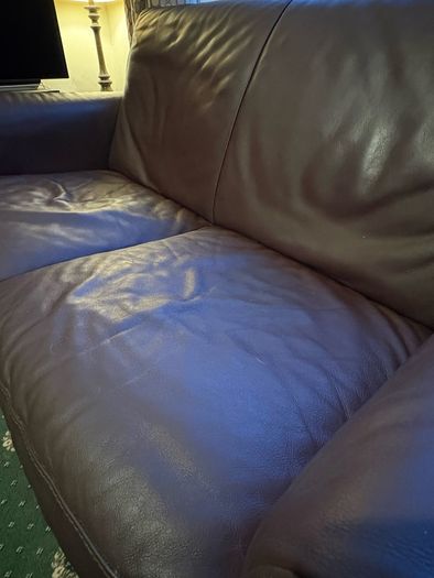 Natuzzi full grain leather 2 seater sofa
