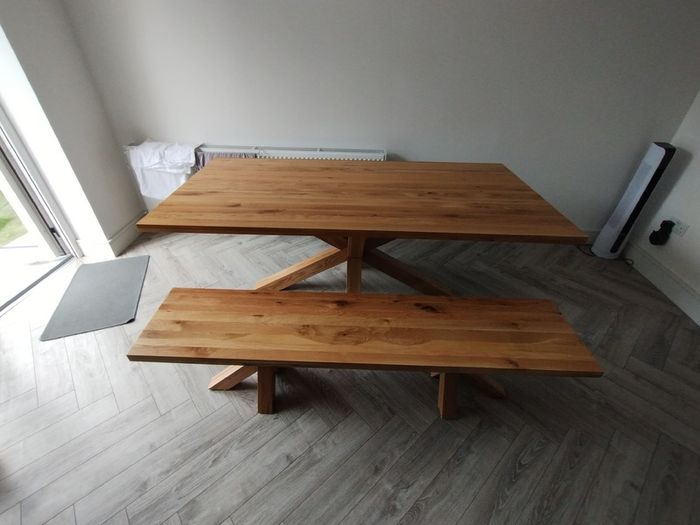 Oak 2M Rectangular Dining Table & Chairs